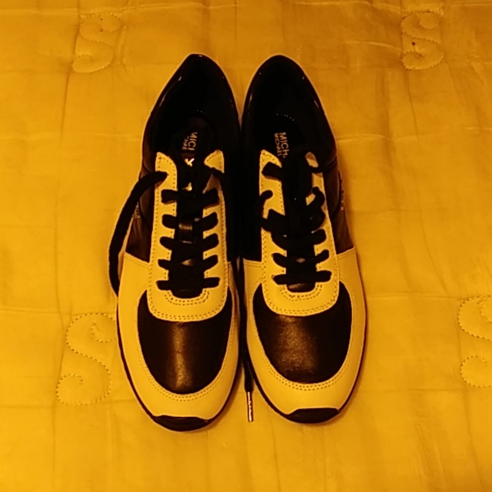 Michael Kors black and white tennis shoes new